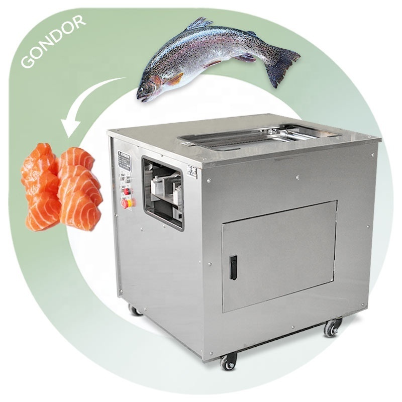 Anchovy Cod Trout Salmon Smoke Catfish Tilapia Automatic Fish Sashimi Slice Cut Slicer Fillet Machine Price