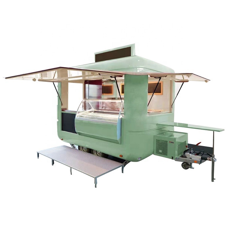 Outdoor Solar Powered Mobile Vintage Snack Food Truck Restaurant Street Electric Rickshaw Food Cart