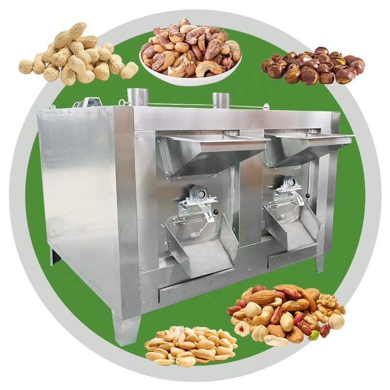 Industrial Hazelnut Cacao Bean Sesame Sunflower Seed Cocoa Groundnut Cashew Nut Roaster Peanut Roast Machine