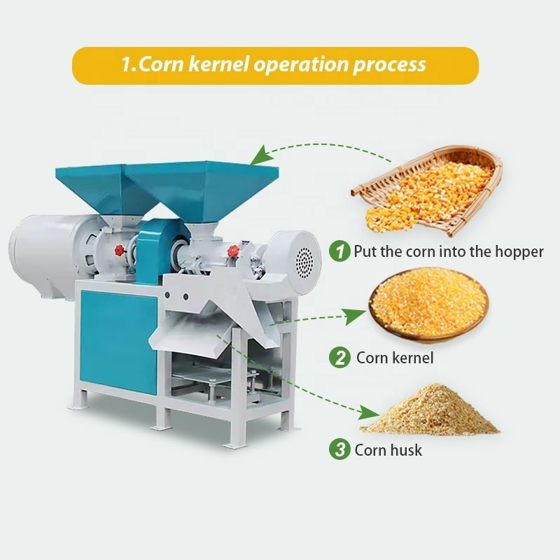 Commercial Multifunction Crack Corn Peel Mealie Meal Milling Make Maize Flour Process Grit Mill and Machine