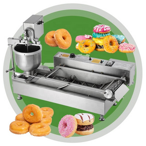 Portable Small 3 Moulds Mochi Dinky Commercial Used Auto Yeast Raised Donut Maker Fryer Extruder Machine