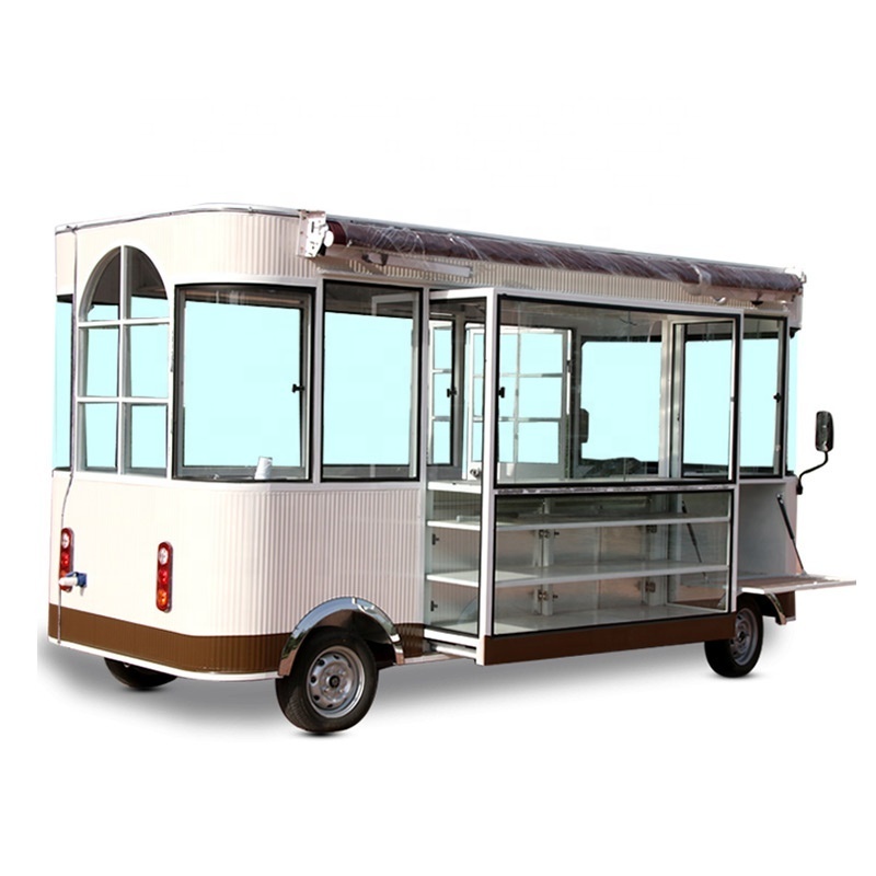 Motorized Mobile Electrico Fryer Cart Bus Cargo Coffee Fast Food Van Car for Sale Ice Cream Truck