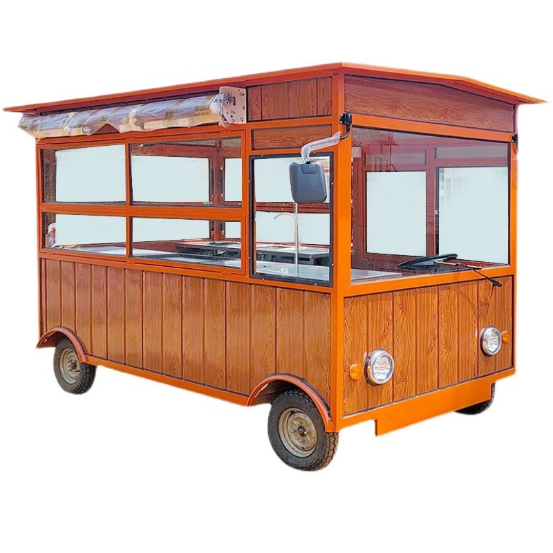 Motorized Mobile Electrico Fryer Cart Bus Cargo Coffee Fast Food Van Car for Sale Ice Cream Truck