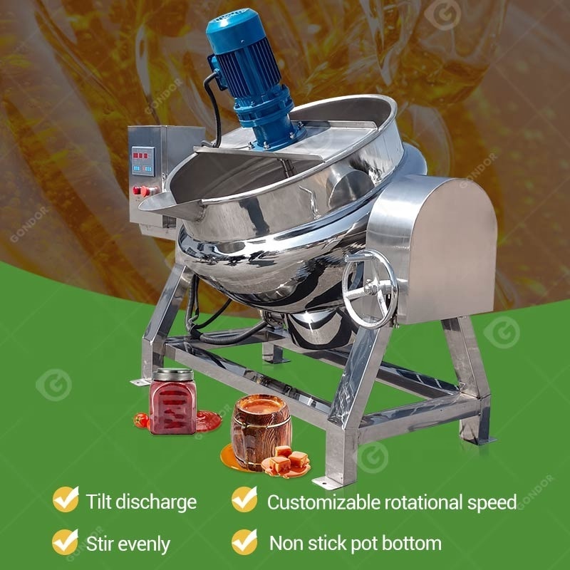 100l Pressure Steam Jacket Cook Kettle Mmoncake Sugar Cane Boiling Pot Noodle Equipment Caramel Cooking for Caramel