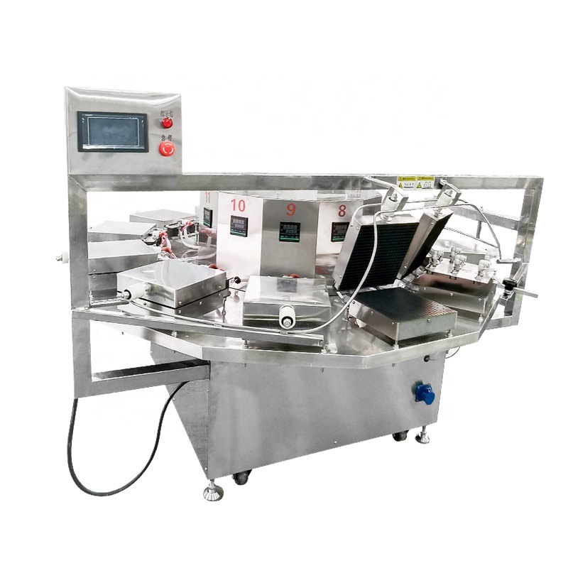 Wooden Cone Waffle Semi Automatic Wafer Biscuit Stick Bake Stroopwafel Production Line Machine for Trade