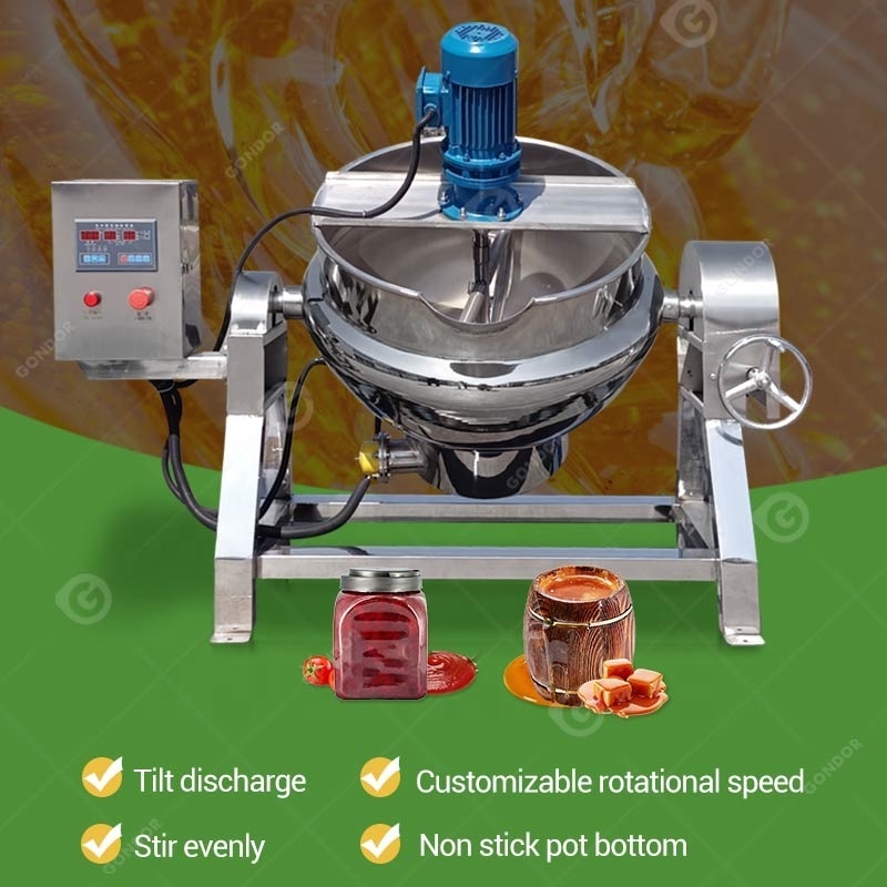 Steel Stainless Gas Heat Cook Mixer Pan Industrial Sugar Vacuum 1000l Cooking Mixer with Lid Cover 20 L Lbs Pot