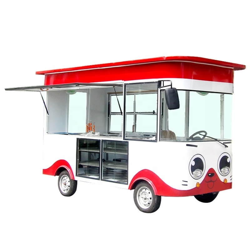 Motorized Mobile Electrico Fryer Cart Bus Cargo Coffee Fast Food Van Car for Sale Ice Cream Truck