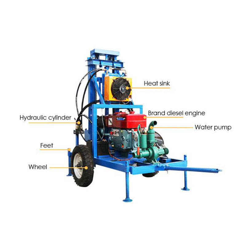 Truck Well Rig Equipment 400M Depth Borehole Deep Crawler Diesel Engine Water Drill Machine 300M Borehole