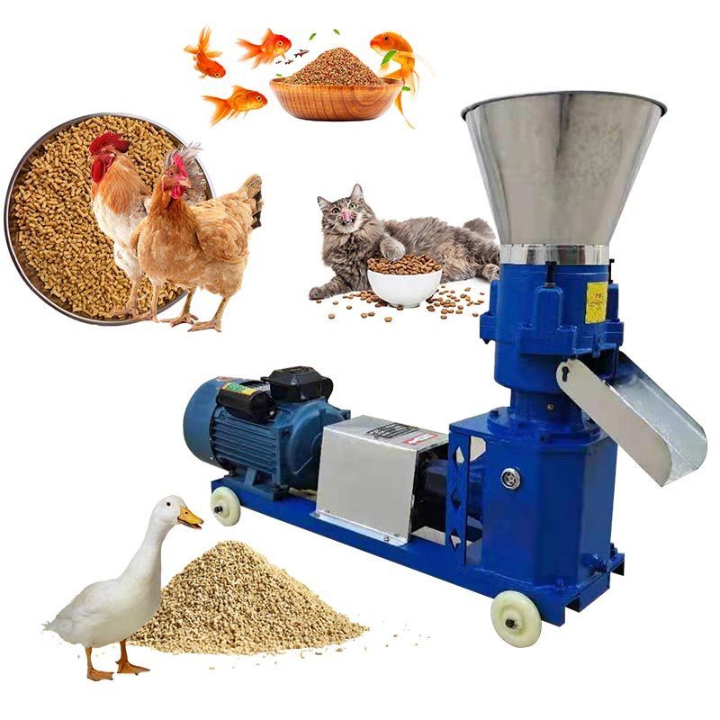 Mill Fish Cattle Granule Pelletizer Processing Pig Produce Poultry Mini Animal Chicken Making Feed Pellet Machine