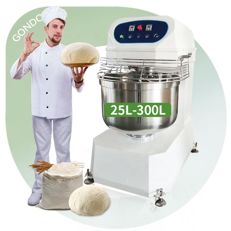 50kg 25kg 20kg Italian 100kg Industry 10kg Knead Spiral Flour Bread Commercial Dough Mixer Machine for Sale