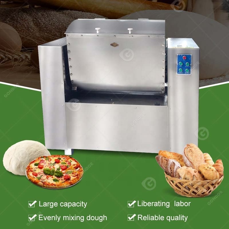 Electric 400kg Cheap Industry Flour Mix Bread Knead Dough Mixer Horizontal Machine