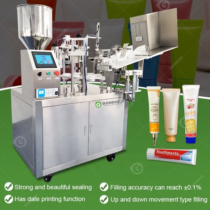 Automatic Cosmetic Cream Lotion Ultrasonic Supplier Heat Soft Alu Tube Fill and Seal Machine for Sale