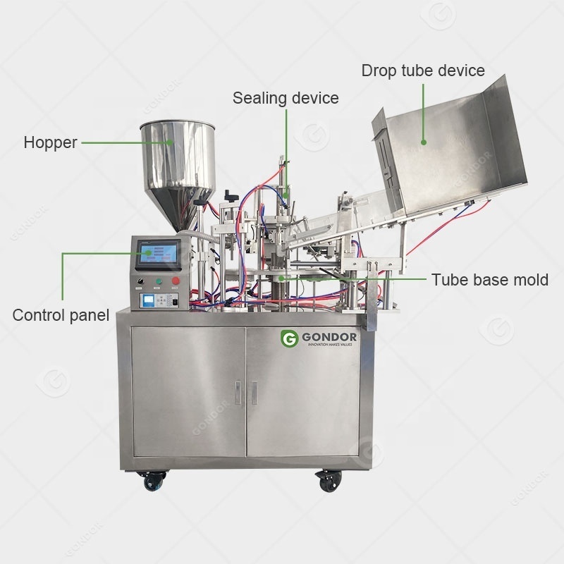 Automatic Cosmetic Cream Lotion Ultrasonic Supplier Heat Soft Alu Tube Fill and Seal Machine for Sale