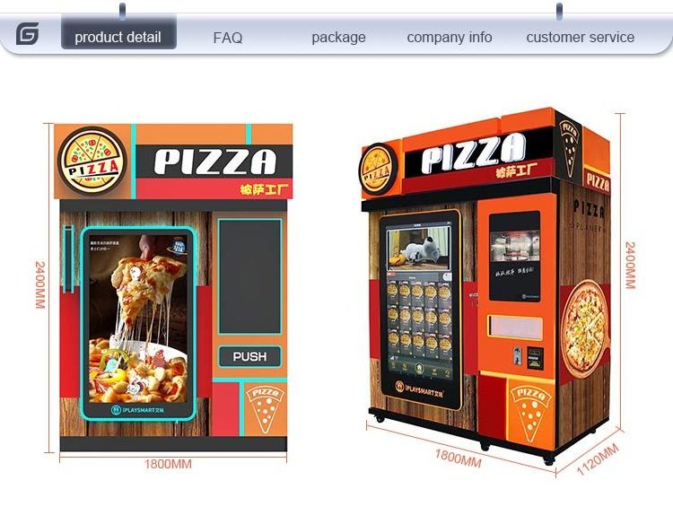 Fully Automatic Outdoor Fast Maker Robot Let's the Hot Food Make Pizza Vend Machine for Hot Food Sale