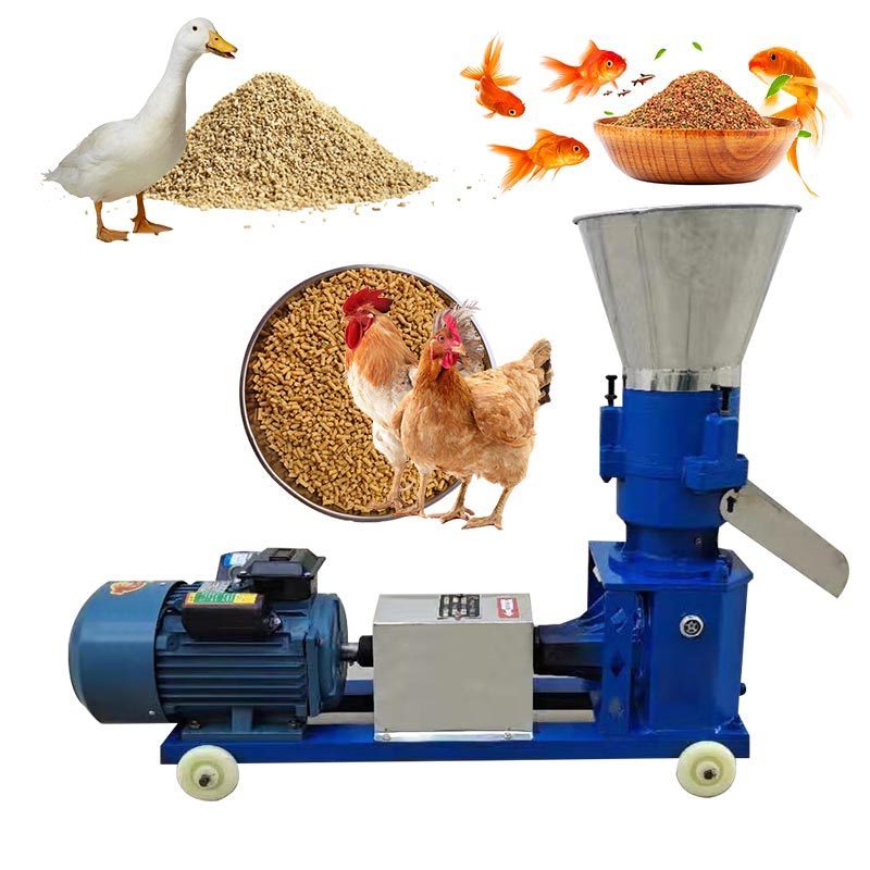 Mill Fish Cattle Granule Pelletizer Processing Pig Produce Poultry Mini Animal Chicken Making Feed Pellet Machine