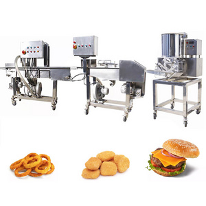 Beef and Chicken Fully Automatic Meat Nugget Production Hamburger Machine Burger Patty Make Line