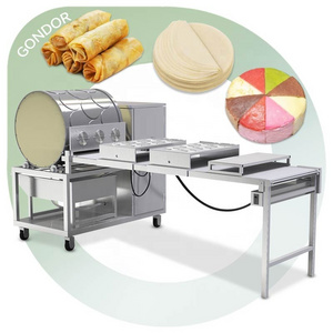 Mesin Kulit Samosa Sheet Lumpia Wrapper Maker Automatic Lumpia Pastry Injera Spring Roll Make Machine