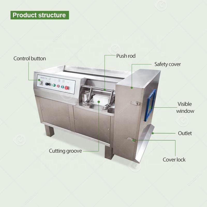 Electric Dice Cuber Machineding Commercial Industrial Beef Dicer Block Cut Frozen Meat Cut-Off Machine