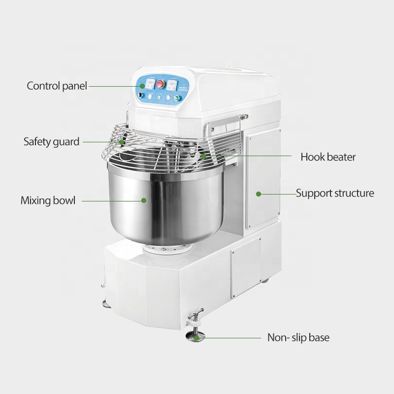 50kg 25kg 20kg Italian 100kg Industry 10kg Knead Spiral Flour Bread Commercial Dough Mixer Machine for Sale