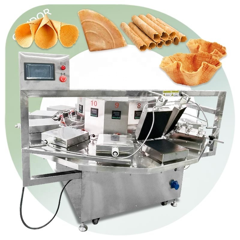 Semi Automatic Vietnamese Home Use Restaurant Wafer Egg Roll Dutch Stroopwafel Machine Ice Cream Cone Manufacture Line