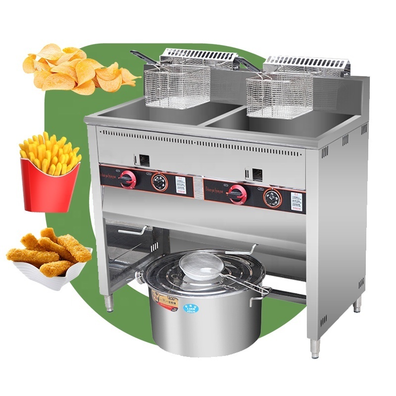 Freidora De Pollo Broaster Industry Friteuse Gaz a Gas Fry Corn Dog Used Propane Deep Fryer Machine