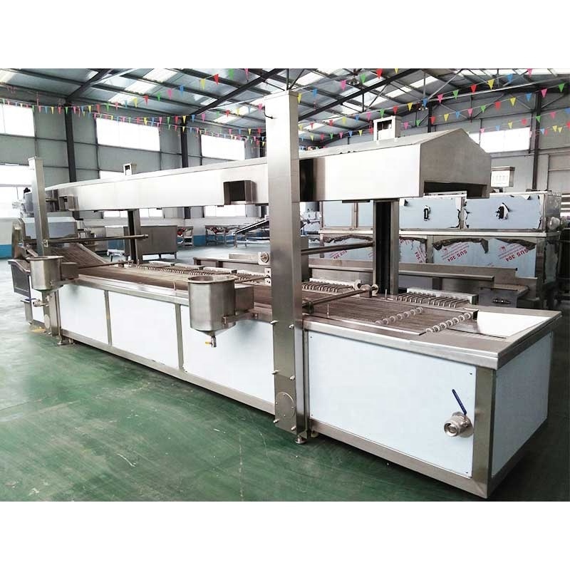 Continuous Conveyor Chip Deep Fryer Falafel Crispy Chicken Broasted Automatic Fry Machine French Turkey