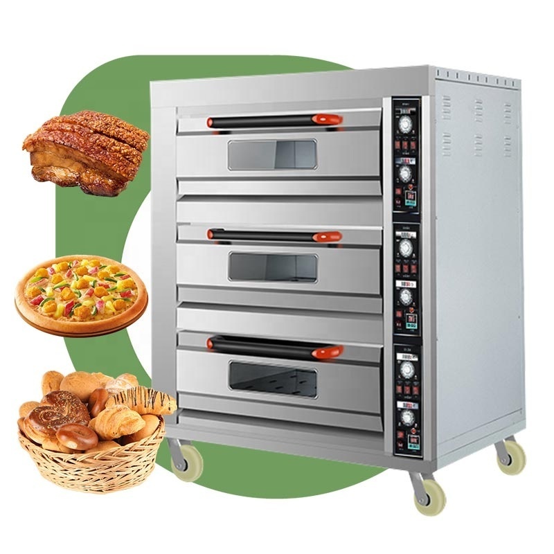 Electric Commercial Multifunctional 2 Decly 3 Tray Oven Homat Termostaty Single Deck Bake Cake Big Bread Oven Price