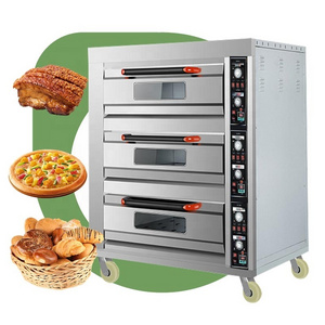 Electric Commercial Multifunctional 2 Decly 3 Tray Oven Homat Termostaty Single Deck Bake Cake Big Bread Oven Price