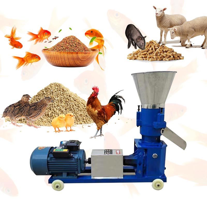 Mill Fish Cattle Granule Pelletizer Processing Pig Produce Poultry Mini Animal Chicken Making Feed Pellet Machine