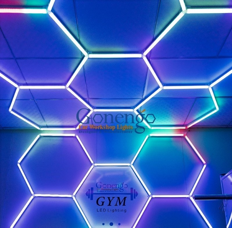 Hot Sell Honeycomb Led Lighting Luxury Hexagon Color Changing Lights Aluminium Led Tube Rgb Light