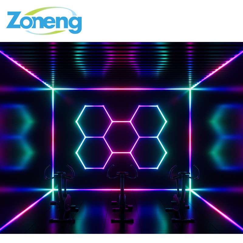 Hot Sell Honeycomb Led Lighting Luxury Hexagon Color Changing Lights Aluminium Led Tube Rgb Light