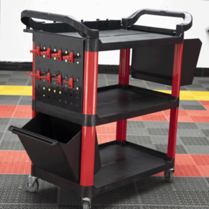 Wholesale Auto Detailing Tool 3 Shelf Cart Portable Multi-purpose Plastic Cart With Wheels