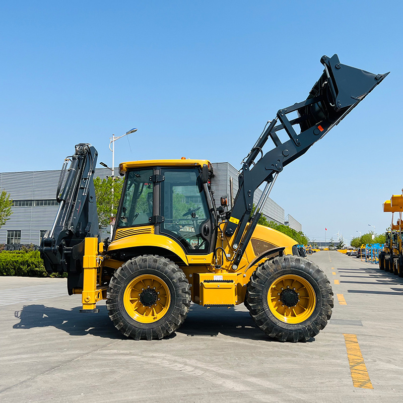 Multifunctional Flexible Steering 4 WD 2.5 Ton Wheel Backhoe Loader and Bulldozer Backhoe Tractor