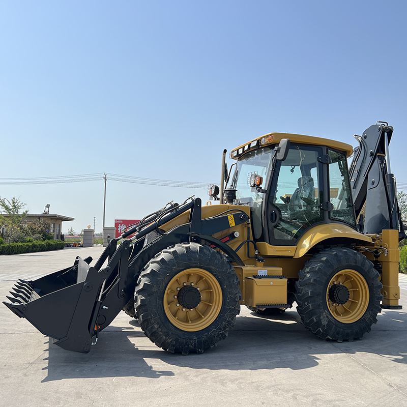 Multifunctional Flexible Steering 4 WD 2.5 Ton Wheel Backhoe Loader and Bulldozer Backhoe Tractor