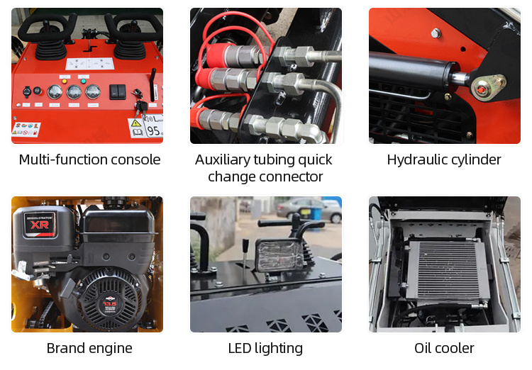 China EPA Mini Skid Steer 300kg 400kg Skid Steer Crawler Loader with Attachments