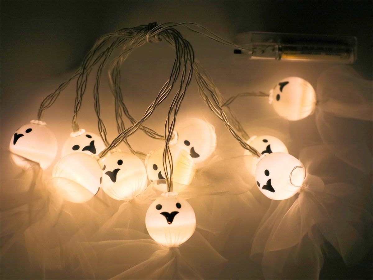 New Halloween Decorations Ghost Battery String Lights Ghost Festival Party Decoration Chain Lights