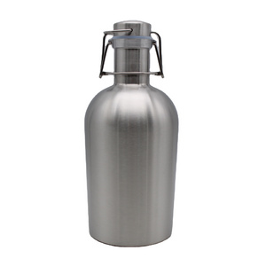 Stainless Steel Beer Growler  64 oz beer growler Stainless Steel Flip Top thermos hot water flask insulated beer growler bottle