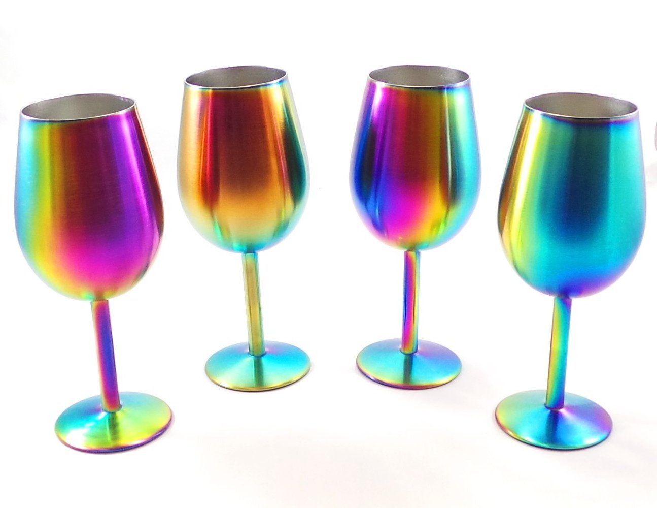 Wine Glasses Colorful Rainbow Stainless Steel 12oz CLASSIC Wine Tumbler Stemless Egg Shape Customized Color Kungfu 12oz,0.35l