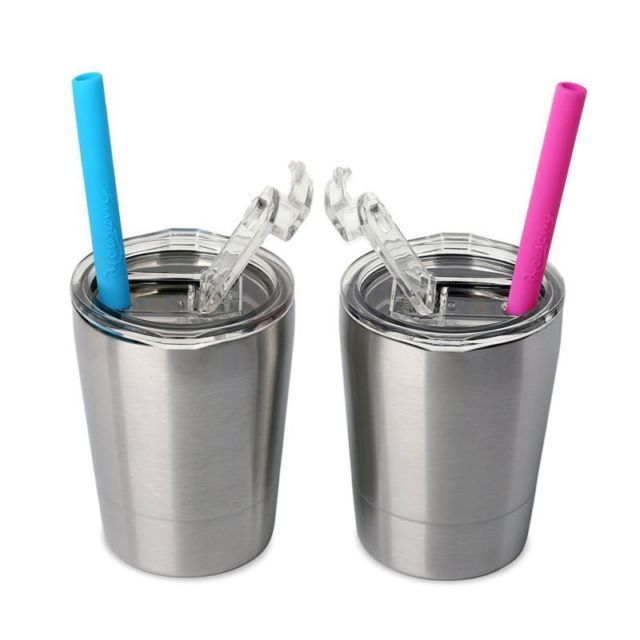 2 Piece Toddler Double Wall Stainless Steel Cups With Lids and Straws 8.5oz sippy cup tumbler