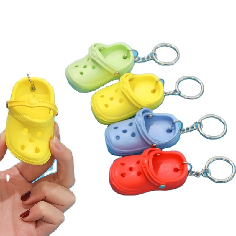 Fashion PVC Mini Crocs Slipper Keychain 3D Keyring Slippers For Promotional  Gifts