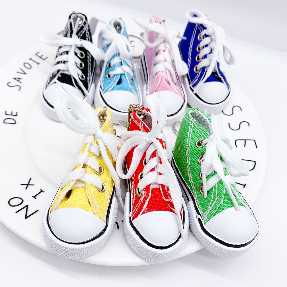 promotional Fashion Canvas Mini Slipper Keychain 3D Keyring Slippers For Car Pendant And Promotional Gifts