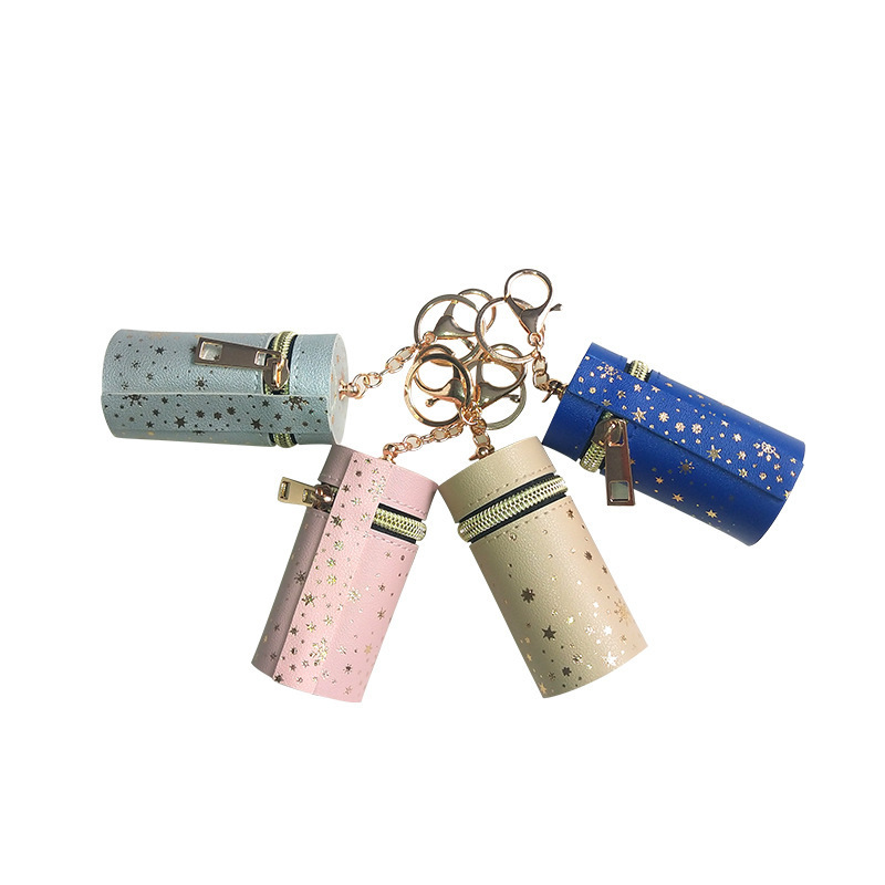 Leather Key Chain Lipstick Holder Key Rings Strap Car Keychains for Women Girls