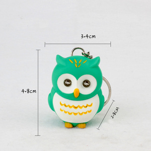 LED Owls Keychain with Sound luminous Key rings Voice Glowing Pendant Flash Key Ring Novelty Lighting toys Children Gift