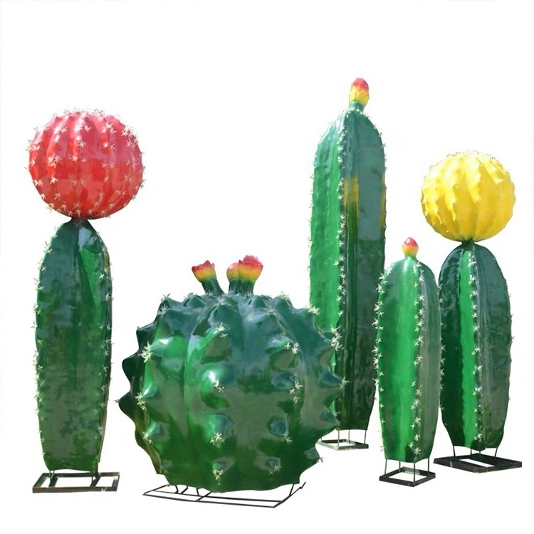 Customizable large plant cactus fiberglass sculpture outdoor park landscape decoration cactus ornaments