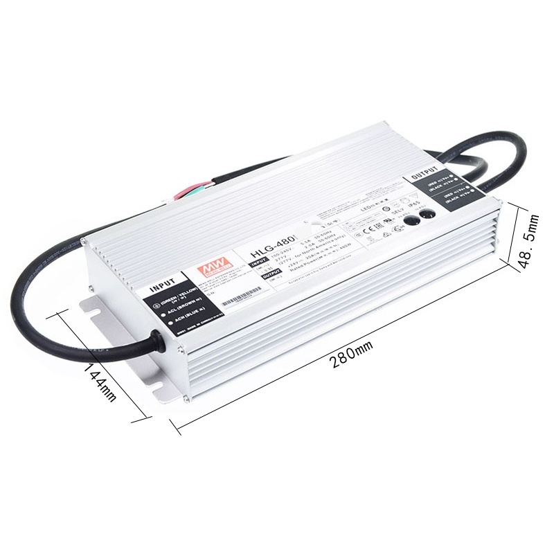 MEAN WELL HLG Series LED Driver 40/60/80/100/120/150/185/240/320/480/600W Dimmable 12V 24V LED Switching Power Supply