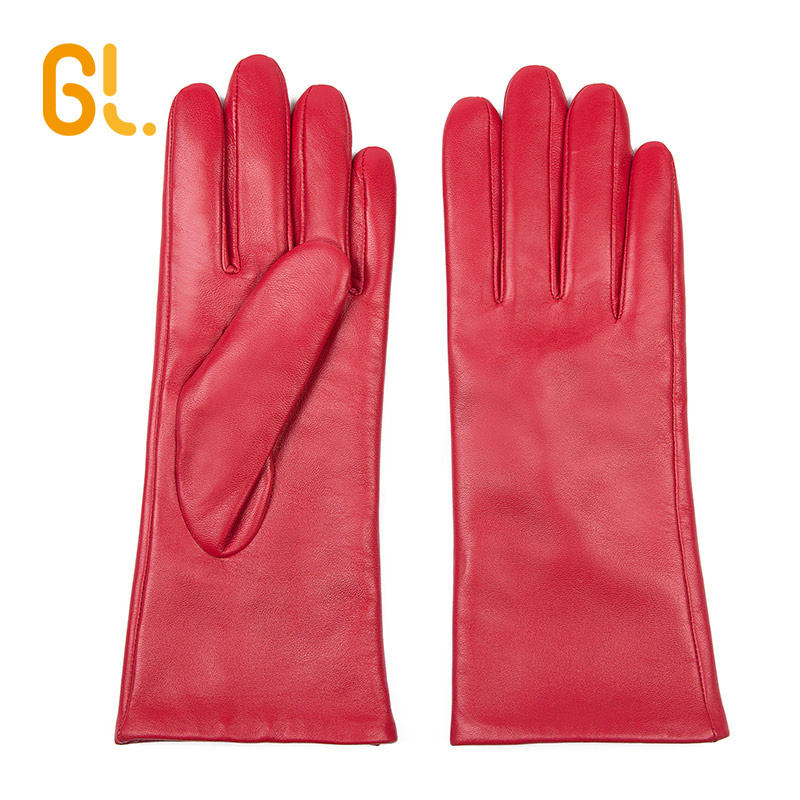 BW101 OEM Ladies Women Wholesale Fashion Leather Gloves Winter Knit Gloves Genuine Lambskin Sheepskin Driving Leather Gloves