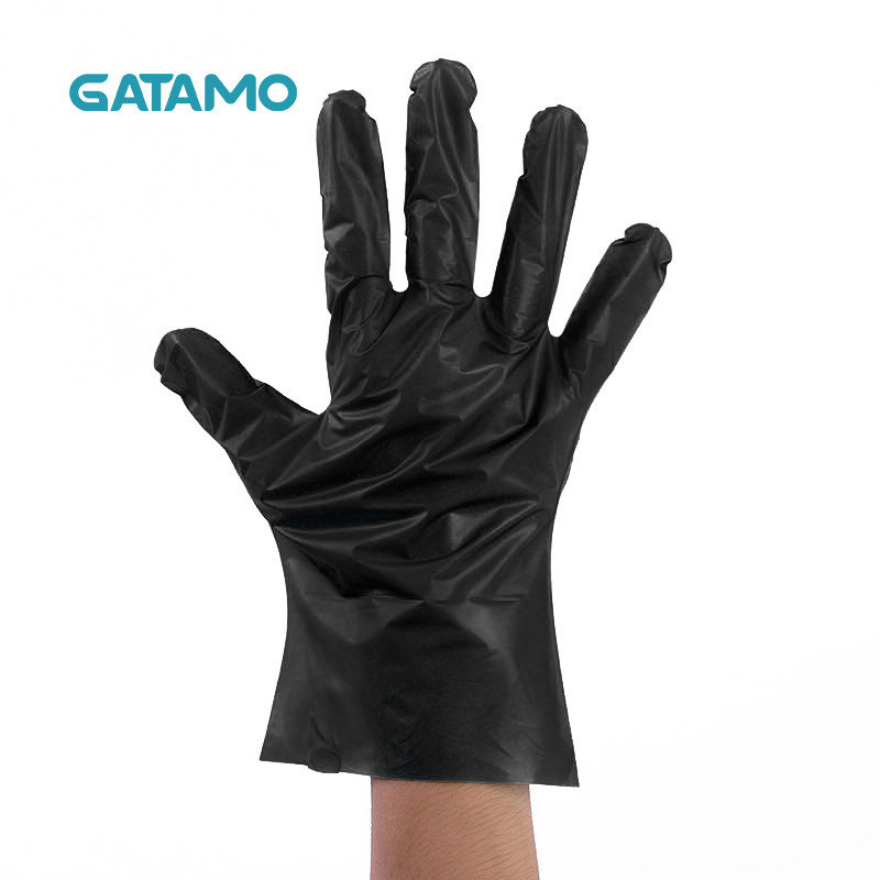 Disposable plastic black TPE Gloves cheap hand glove  powder free food grade gloves