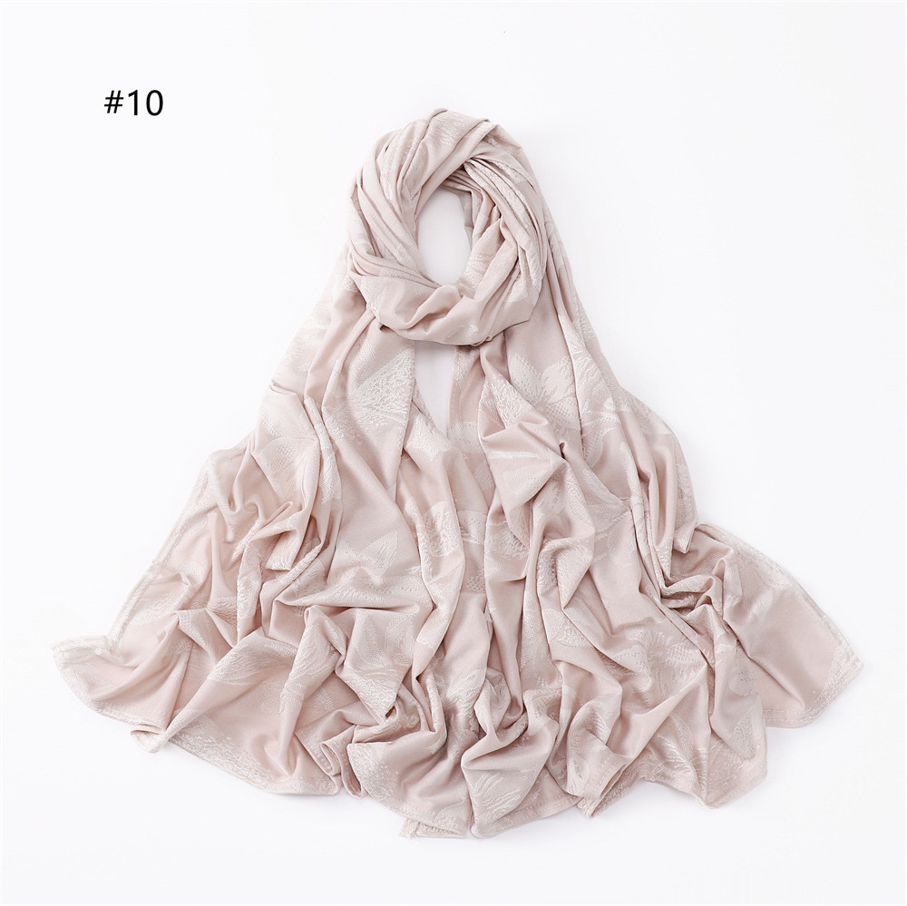 GLS109 Wholesale New Stylish Hijab Muslim Printed Scarf Ethnic Ladies Threaded Cotton Jacquard Shawl Scarves