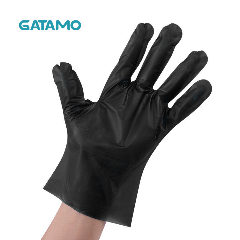 Disposable plastic black TPE Gloves cheap hand glove  powder free food grade gloves