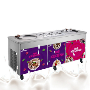 Brand Used Commercial Special Portable Philippines Thailand Rolled Flat Pan Fried Ice Cream Roll Machine